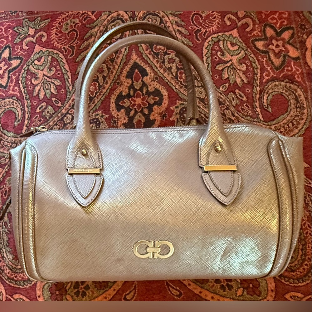 Salvatore Ferragamo Top Handle Bag, Bronze
